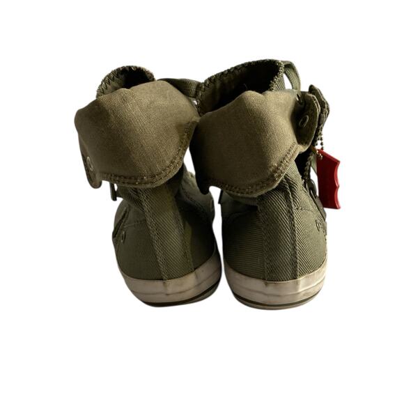 Army Green Canvas High Top Sneakers Levi’s Size 7.5 - Picture 6 of 7